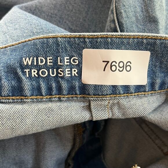 J Crew Jeans Women's Size 34 High Rise Wide Leg Trouser Medium Wash Sailor NWT - Picture 4 of 13